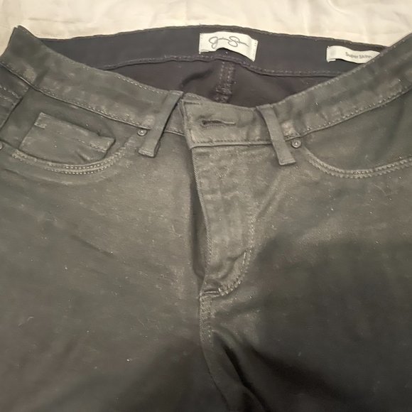 JESSICA SIMPSON BLACK SKINNY JEANS SIZE 28 GOOD CONDITION - Picture 2 of 3